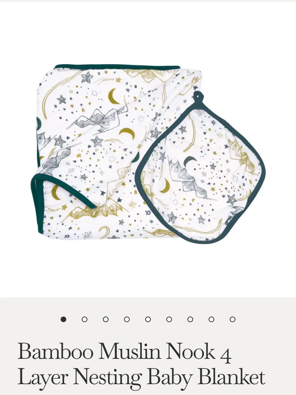 Nest Designs Bamboo Muslin Nook 4-Layer Nesting Baby Blanket - Stars White